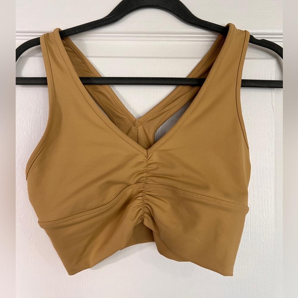 Alo Yoga Ruched V Neck Sports Bra